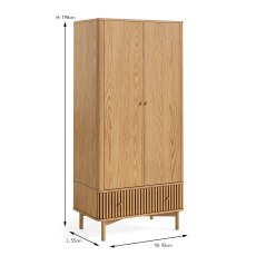 Sanremo 2 Door + 1 Drawer Wardrobe Oak (Multiple Colours)