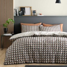 Jett Reversible Duvet Cover Set Geometric Brown (Multiple Sizes)