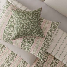 Oak Stripe Duvet Cover Set Green & Pink (Multiple Sizes)