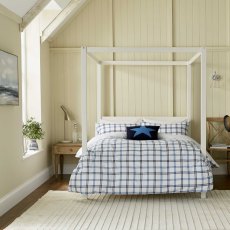 Hunters Check Brushed Cotton Duvet Cover Set Cobalt Blue & Navy (Multiple Sizes)