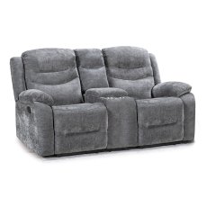 Beginish 2 Seater Manual Reclining Sofa With Console Fabric Grey Beginish 2 Seater Manual Reclining Sofa With Console Fabric Grey