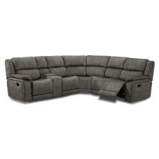 Albrun 5 Seater Electric Reclining Corner Sofa With Console Faux Suede Dark Grey Albrun 5 Seater Electric Reclining Corner Sofa With Console Faux Suede Dark Grey