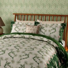 Scrolling Carnation Reversible Duvet Cover Set Olive & Ivory (Multiple Sizes)