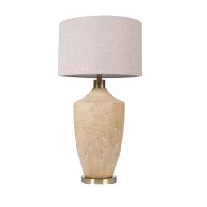 Hazel Table Lamp Cream Stone Base With Light Beige Linen Shade Hazel Table Lamp Cream Stone Base With Light Beige Linen Shade
