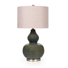 Molly Table Lamp Green & Blue Base With Beige Linen Shade Molly Table Lamp Green & Blue Base With Beige Linen Shade
