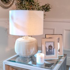 Charlotte Table Lamp Cream & Brown Base With Cream Shade