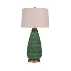 Maryam Table Lamp Green Base With Beige Shade Maryam Table Lamp Green Base With Beige Shade