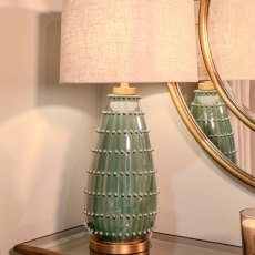 Maryam Table Lamp Green Base With Beige Shade
