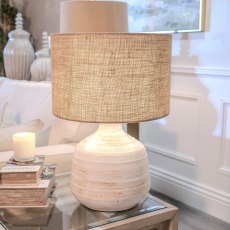 Gracie Table Lamp Cream Base With Beige Shade