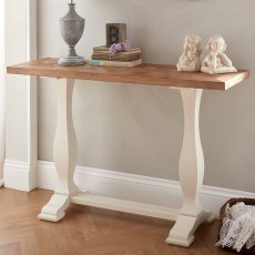 Belgrave Console Table Ivory & Oak