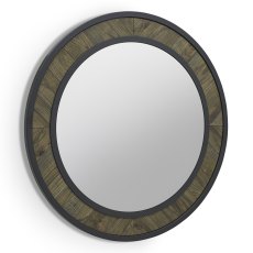 Ellipse Round Wall Mirror Fumed Oak Ellipse Round Wall Mirror Fumed Oak