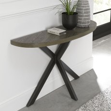 Ellipse Console Table Fumed Oak