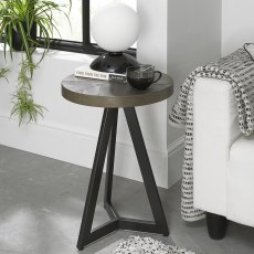 Ellipse Side/Lamp Table Fumed Oak