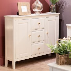 Carson 2 Door + 3 Drawer Slim Sideboard Cream