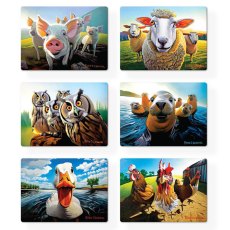 Eoin O Connor Beyond The Herd Placemats (Set Of 6) Pigs, Sheep, Owls, Seals, Ducks & Cockerels Eoin O Connor Beyond The Herd Placemats (Set Of 6) Pigs, Sheep, Owls, Seals, Ducks & Cockerels