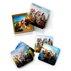 Eoin O Connor Beyond The Herd Coasters (Set Of 6) Pigs, Sheep, Owls, Seals, Ducks & Cockerels Eoin O Connor Beyond The Herd Coasters (Set Of 6) Pigs, Sheep, Owls, Seals, Ducks & Cockerels