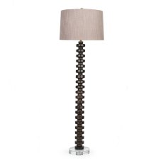 Caleb Floor Lamp Black Base With Taupe Shade