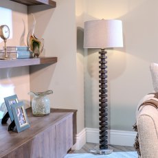 Caleb Floor Lamp Black Base With Taupe Shade