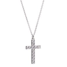 Diamond Cross Necklace Silver Diamond Cross Necklace Silver