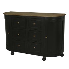 Jardin 2 Door + 6 Drawer Sideboard Black Jardin 2 Door + 6 Drawer Sideboard Black