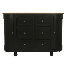 Jardin 2 Door + 6 Drawer Sideboard Black