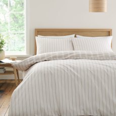 Ashford Stripe Reversible Duvet Cover Set Natural (Multiple Sizes)
