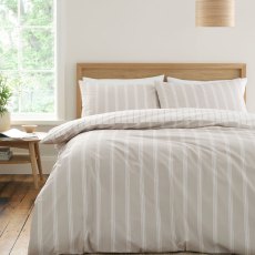 Ashford Stripe Reversible Duvet Cover Set Natural (Multiple Sizes)