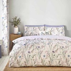 Grasmere Floral Brushed Cotton Reversible Duvet Cover Set Green (Multiple Sizes)