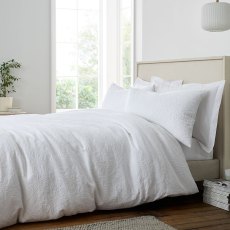 Fleur Matelasse Single Duvet Cover Set White