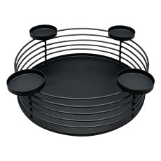 Candleholder Round Metal Black 30cm Candleholder Round Metal Black 30cm