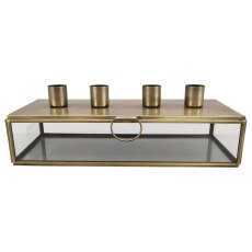 Glass Candleholder Gold 26cm Glass Candleholder Gold 26cm