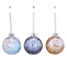 Drinking Glass Christmas Bauble With Straw Multicoloured (Choice of 3) Drinking Glass Christmas Bauble With Straw Multicoloured (Choice of 3)