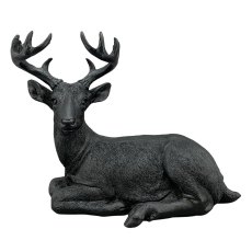 Decorative Deer Polyresin Black 25cm