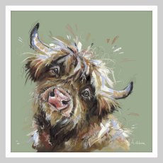 Mini Moo 84.5cm x 84.5cm Picture By Ashley Saunders White Frame