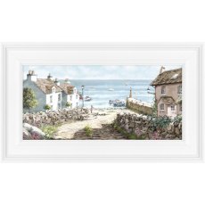 Smuggler Harbour Small 49cm x 29cm Picture By The Macneil Studio White Frame