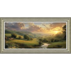 Sunrise Valley 116cm x 50cm Picture By Catherine J Stephenson Gold Frame