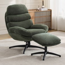 Gable Swivel Armchair & Stool (Multiple Colours)