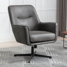Farrah Swivel Armchair Faux Suede (Multiple Colours)