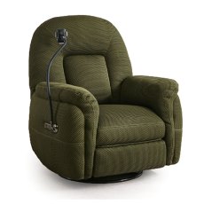 Solden Electric Reclining Swivel Armchair With Phone Holder Fabric Mustard Solden Electric Reclining Swivel Armchair With Phone Holder Fabric Mustard