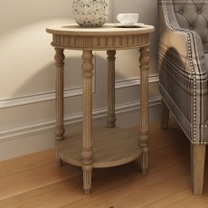 Heritage Willow Round Side/Lamp Table Natural