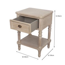 Heritage Willow 1 Drawer Side/Lamp Table with Shelf Natural Heritage Willow 1 Drawer Side/Lamp Table with Shelf Natural