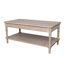 Heritage Willow Coffee Table with Shelf Natural