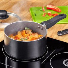 Essentials Non-Stick 4 Piece Saucepan Set Black