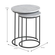 Marmora Nest Of Tables (Set of 2) White Marble & Grey