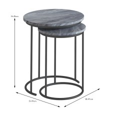Marmora Nest Of Tables (Set of 2) Grey Marble & Grey