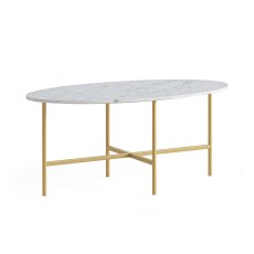 Marmora Oval Coffee Table White Marble & Gold