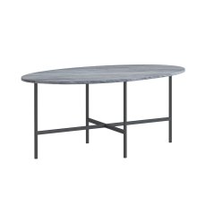 Marmora Oval Coffee Table Grey Marble & Grey
