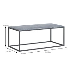 Marmora Rectangular Coffee Table Grey Marble & Grey