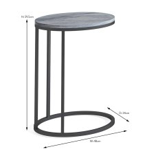 Marmora Oval Sofa/Side Table Grey Marble & Grey