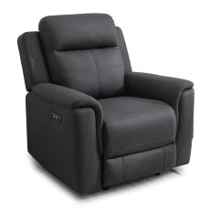 Fenton Electric Reclining Armchair Fabric Gunmetal Fenton Electric Reclining Armchair Fabric Gunmetal